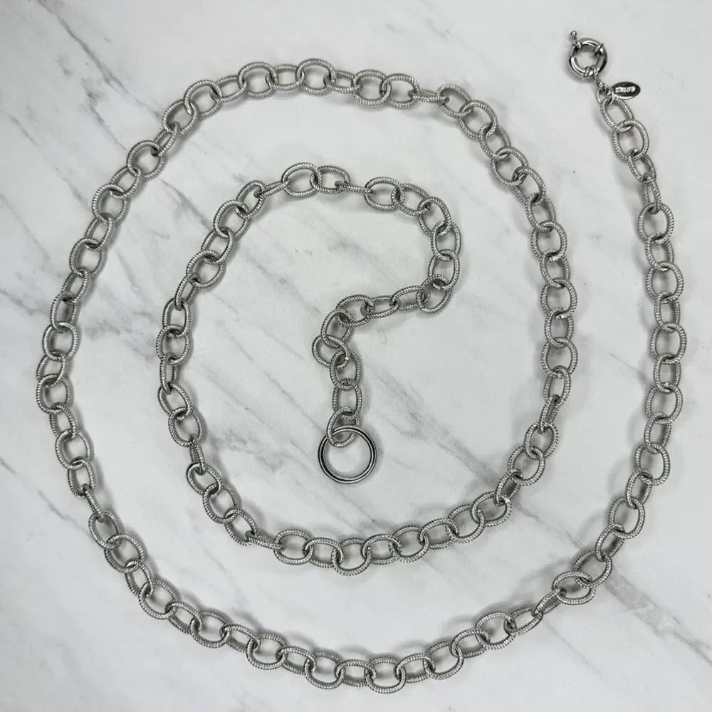 Chico's Textured Oval Link Chain Belt Spring Ring Clasp One Size (OS) ✨